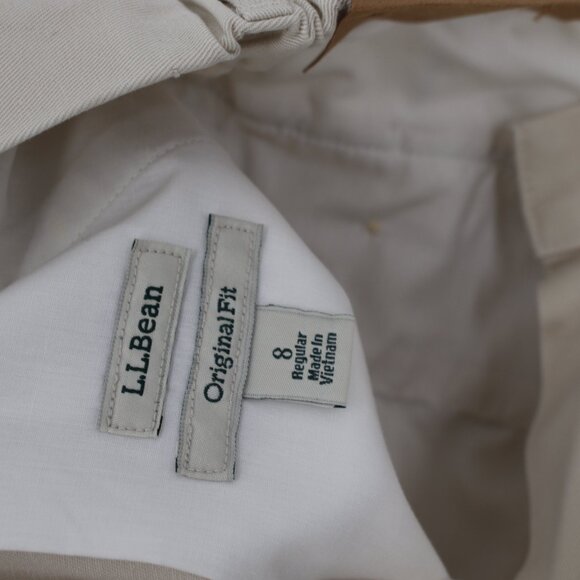 NWT L.L. Bean Pant Women 8 Original Fit Wrinkle Free Cotton Twill Heritage Stone - Picture 13 of 14